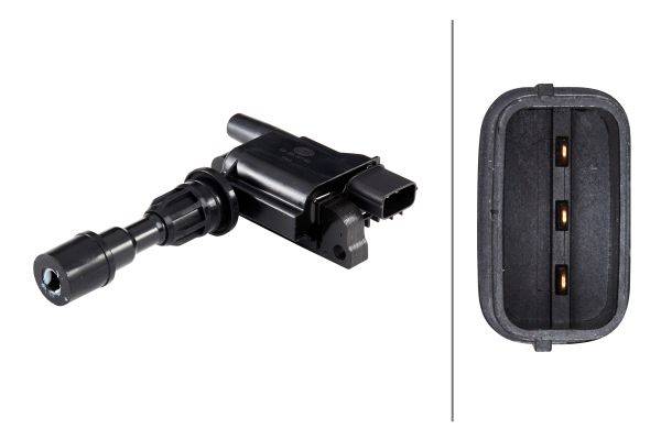 HELLA 5DA 358 057-061 Zündspule - 12V - 3-polig - Kerzenschachtzündspule - geschraubt