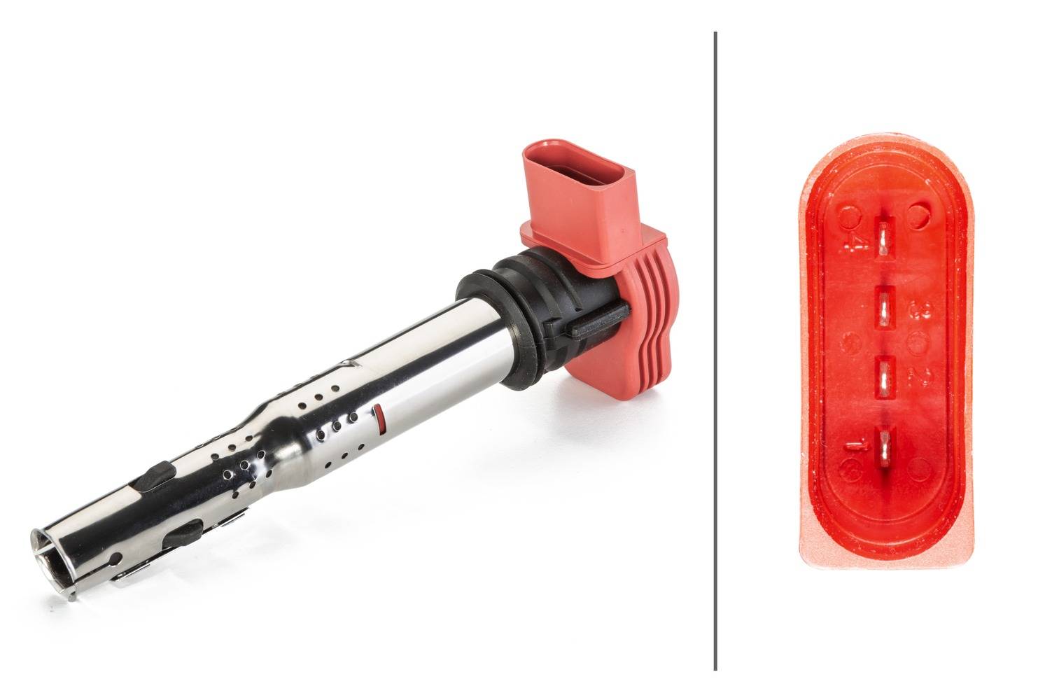 HELLA 5DA 358 000-631 Zündspule - 12V - 4-polig - inkl. Zündkerzenstecker/Kerzenschachtzündspule - g