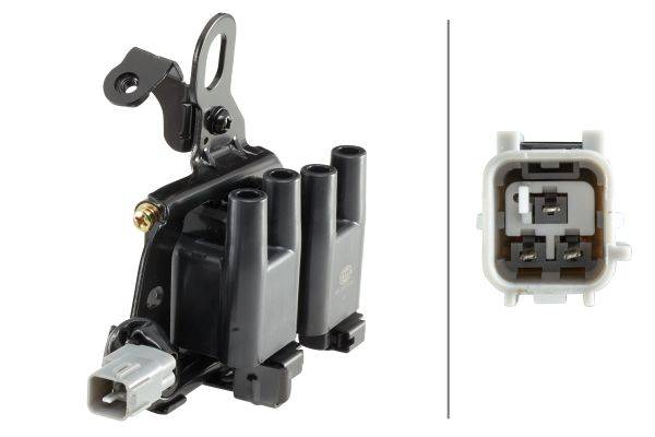 HELLA 5DA 358 057-901 Zündspule - 3-polig - inkl. Spulenstecker/Doppelzündspule - geschraubt