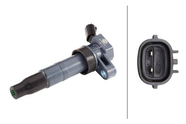 HELLA 5DA 358 057-441 Zündspule - 2-polig - Kerzenschachtzündspule - geschraubt