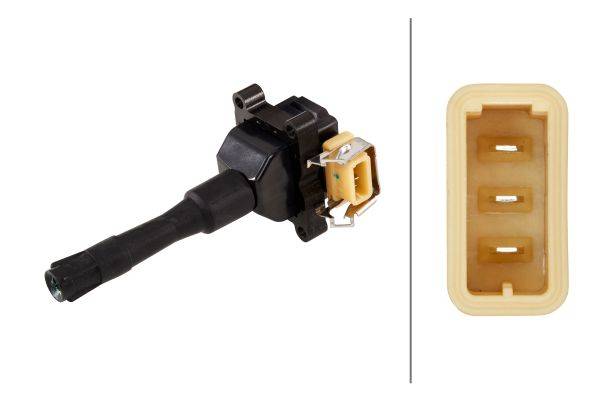 HELLA 5DA 193 175-541 Zündspule - 12V - 3-polig - Kerzenschachtzündspule - geschraubt