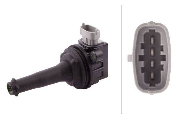 HELLA 5DA 193 175-801 Zündspule - 12V - 4-polig - Kerzenschachtzündspule - geschraubt