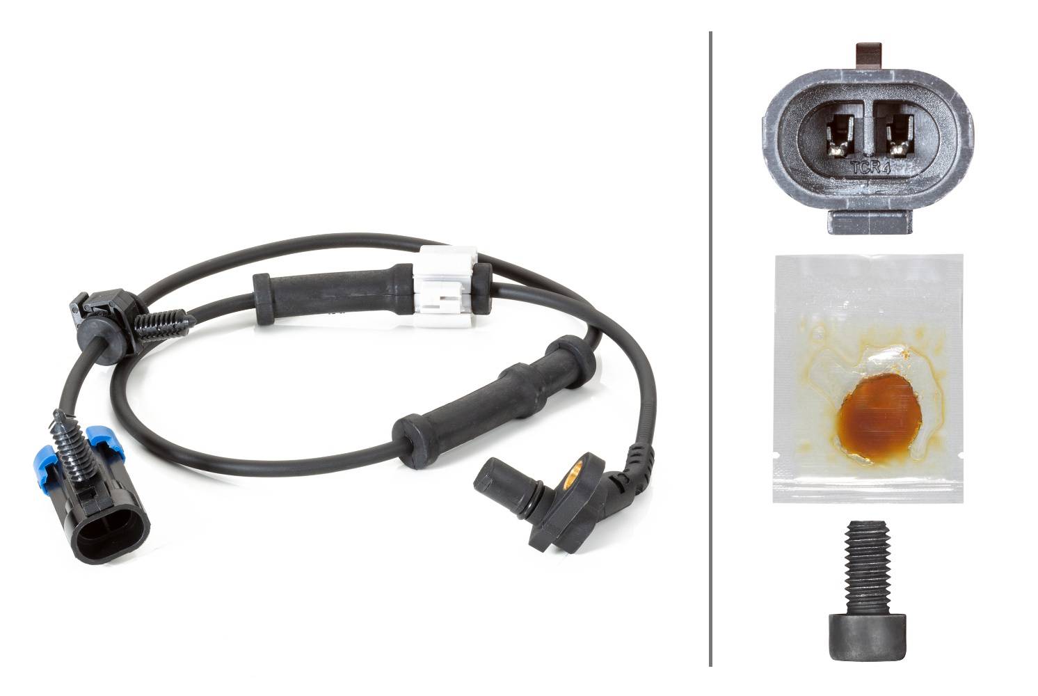HELLA 6PU 230 040-401 Sensor, Raddrehzahl - 2-polig - Vorderachse beidseitig - mit Halter