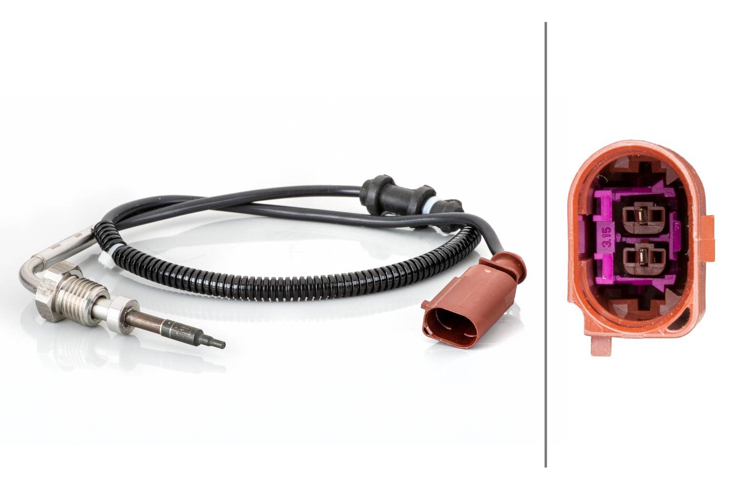 HELLA 6PT 014 494-881 Sensor, Abgastemperatur - 2-polig - geschraubt - Kabel: 550mm