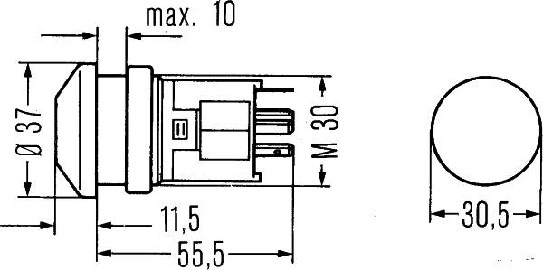 HELLA 6EF 003 916-061 Schalter - Druckbetätigung - 12V - Anschlussanzahl: 4 - geschraubt - manuell -