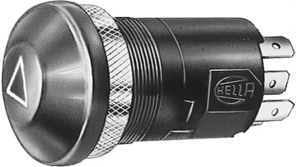 HELLA 6HF 003 916-011 Warnblinkschalter - Druckbetätigung - 12V - Einbau - Schalterbeleuchtung: rot