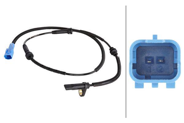 HELLA 6PU 009 106-851 Sensor, Raddrehzahl - 12V - Vorderachse beidseitig - Kabel: 1057mm
