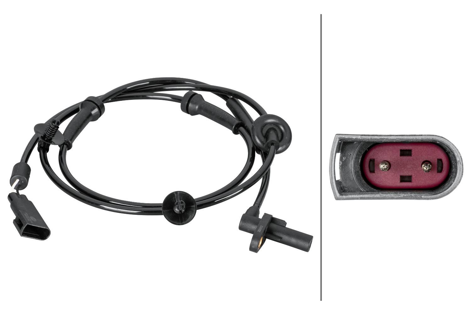 HELLA 6PU 012 806-621 Sensor, Raddrehzahl - 2-polig - Vorderachse beidseitig - Kabel: 1295mm