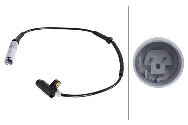 HELLA 6PU 009 106-031 Sensor, Raddrehzahl - 12V - Vorderachse beidseitig - Kabel: 610mm