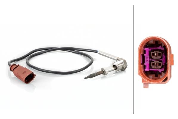 HELLA 6PT 014 494-761 Sensor, Abgastemperatur - 2-polig - geschraubt - Kabel: 550mm