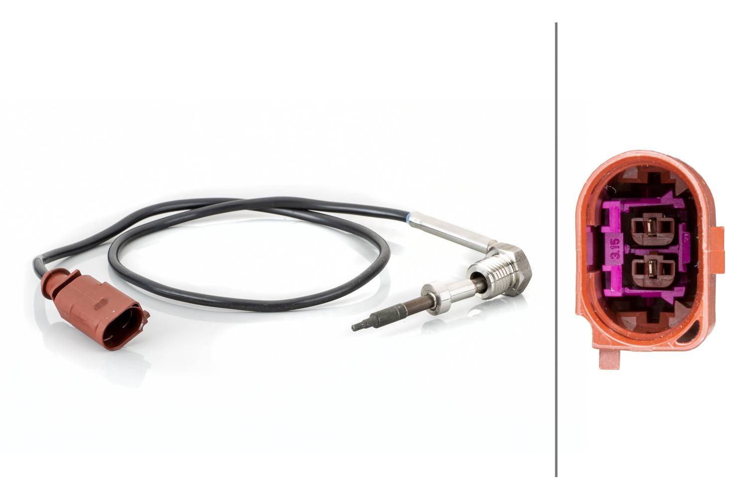 HELLA 6PT 014 494-761 Sensor, Abgastemperatur - 2-polig - geschraubt - Kabel: 550mm