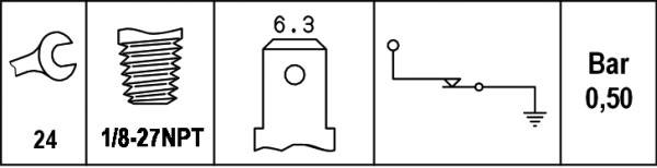HELLA 6ZL 003 259-381 Öldruckschalter - Anschlussanzahl: 1 - Öffner