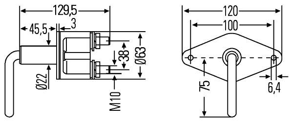 HELLA 6EK 008 458-037 Hauptschalter, Batterie - Drehbetätigung - 24V - Anschlussanzahl: 2 - geschrau