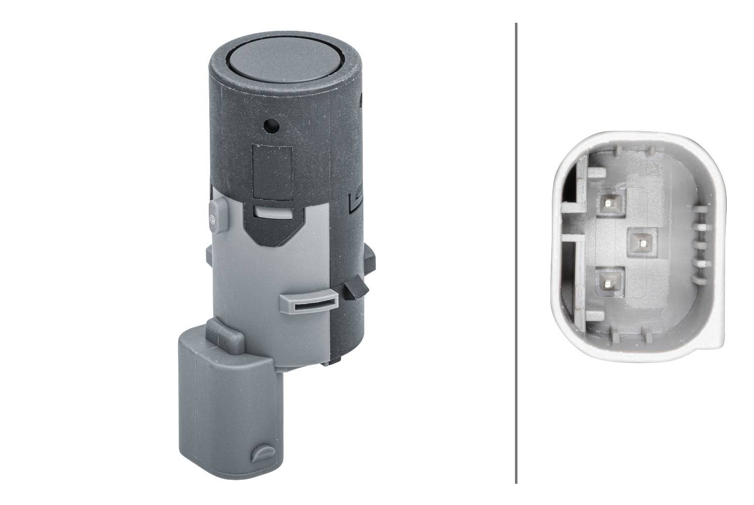 HELLA 6PX 358 141-061 Sensor, Einparkhilfe - gerade - 3-polig - gesteckt - lackierbar