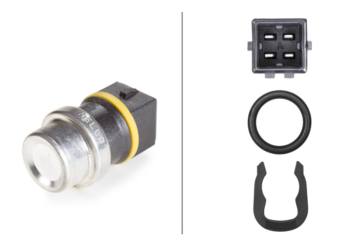 HELLA 6PT 009 107-421 Sensor, Kühlmitteltemperatur - 12V - gesteckt - mit Dichtung - mit Sicherungsr