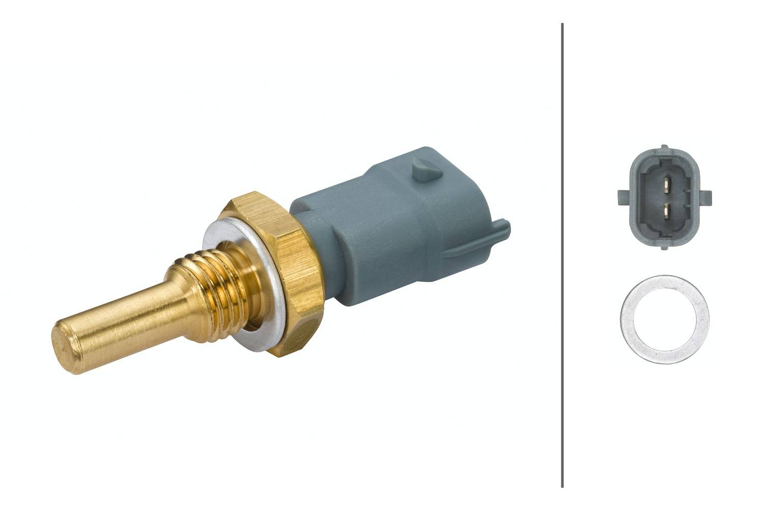 HELLA 6PT 009 107-611 Sensor, Öltemperatur - geschraubt - mit Dichtung