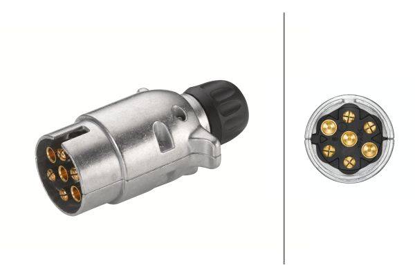 HELLA 8JA 001 918-011 Stecker - 12V - 7-polig - Stecker: Flachstecker