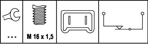 HELLA 6DD 008 622-081 Bremslichtschalter - 12V - Anschlussanzahl: 2 - geschraubt - Öffner - elektris