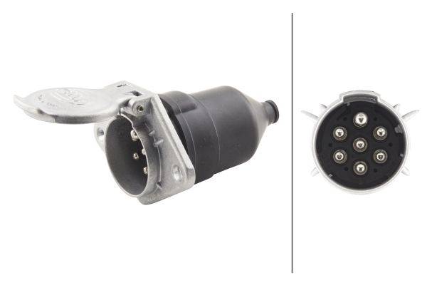 HELLA 8JB 003 833-001 Steckdose - 24V - 7-polig - Stecker: Schraubkontakt - Metall - DIN/ISO: 1185