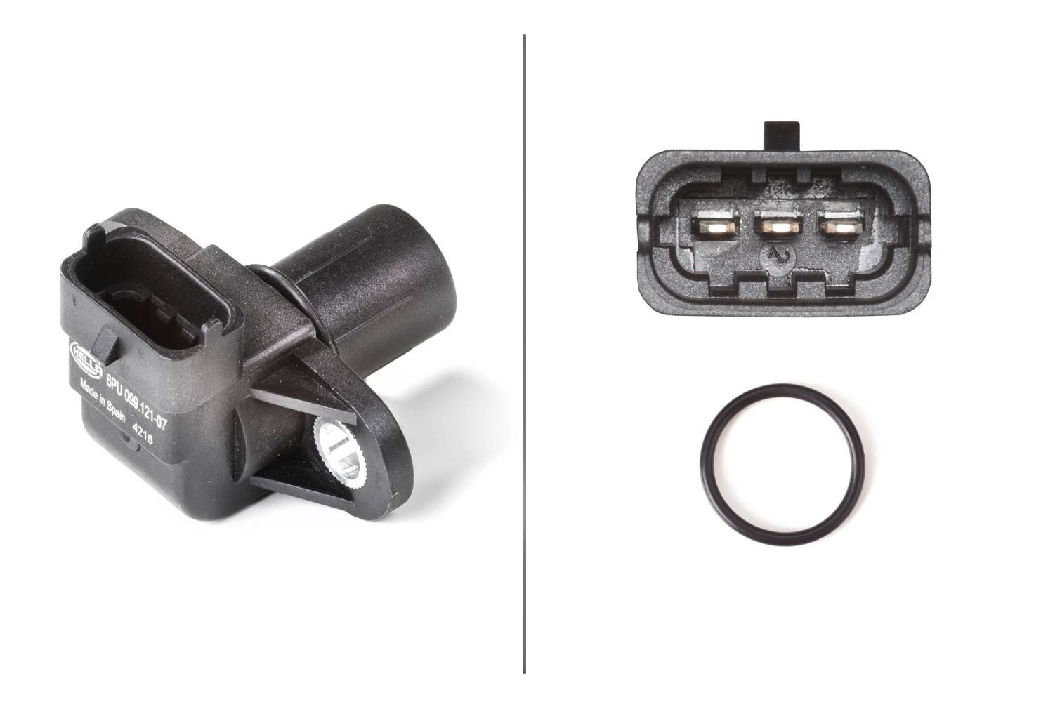 HELLA 6PU 009 121-071 Sensor, Nockenwellenposition - 12V - 3-polig - mit Dichtung