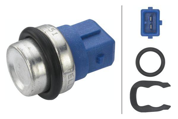 HELLA 6PT 009 107-551 Sensor, Kühlmitteltemperatur - 12V - gesteckt - mit Dichtung - mit Sicherungsr
