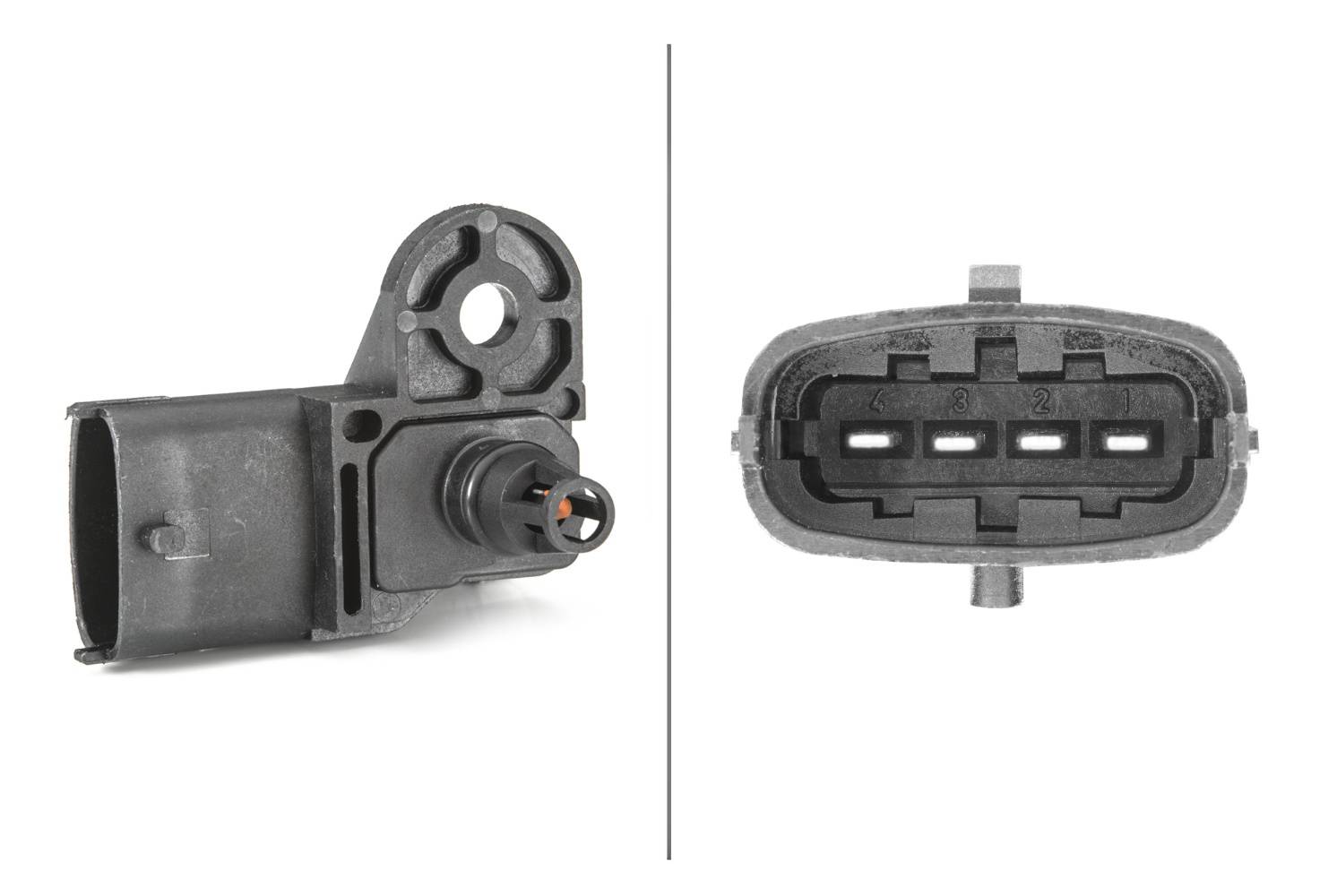 HELLA 6PP 013 112-251 Sensor, Saugrohrdruck - 4-polig - geschraubt - mit Dichtung