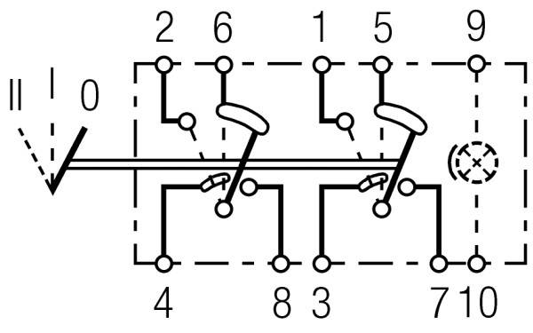 HELLA 6RH 007 832-741 Schalter - Kippbetätigung - Ausstattungsvar.: II+I-0 - Anschlussanzahl: 10