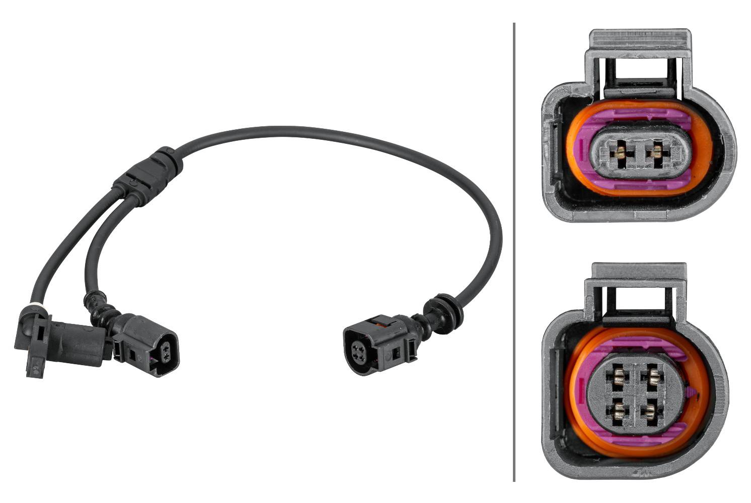 HELLA 6PU 012 806-661 Sensor, Raddrehzahl - 4-polig - Vorderachse beidseitig - Kabel: 450mm