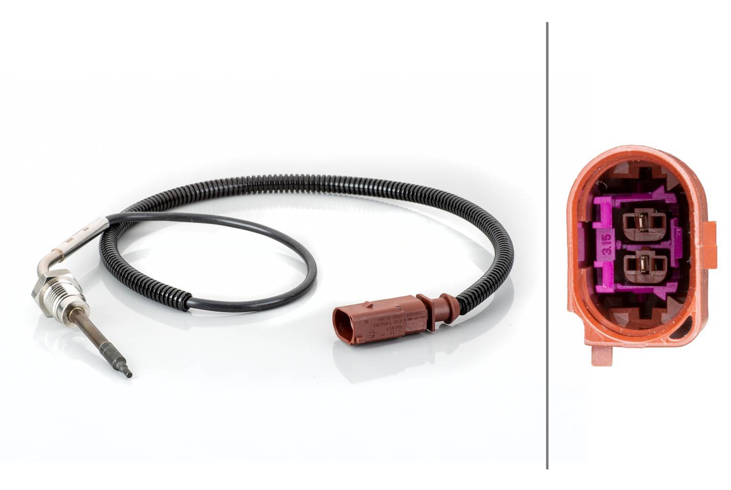 HELLA 6PT 014 494-821 Sensor, Abgastemperatur - 2-polig - geschraubt - Kabel: 610mm