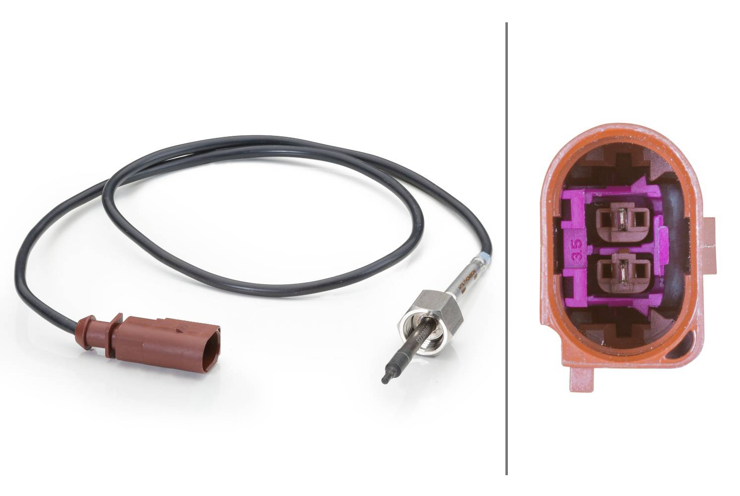 HELLA 6PT 014 494-121 Sensor, Abgastemperatur - 2-polig - geschraubt - Kabel: 702mm