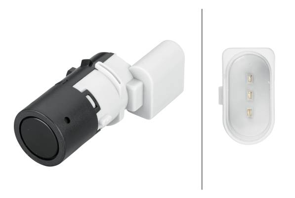 HELLA 6PX 358 141-001 Sensor, Einparkhilfe - gerade - 3-polig - gesteckt - lackierbar