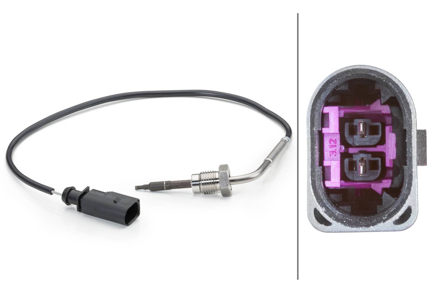 HELLA 6PT 014 494-101 Sensor, Abgastemperatur - 2-polig - geschraubt - Kabel: 382mm