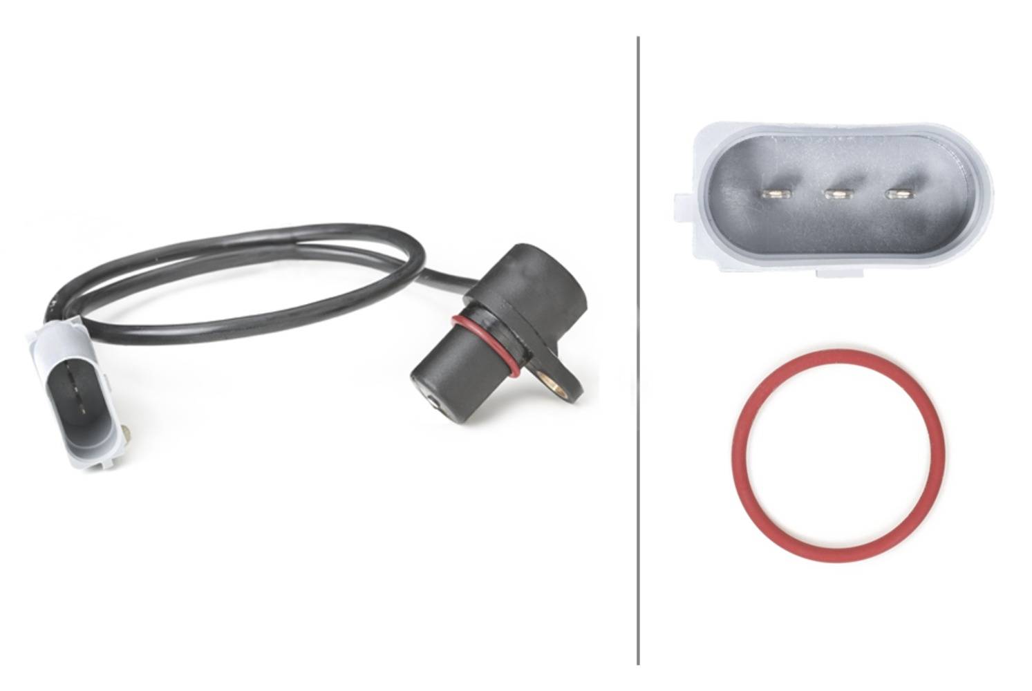 HELLA 6PU 009 146-251 Impulsgeber, Kurbelwelle - 12V - 3-polig - Kabel: 570mm - mit Dichtung