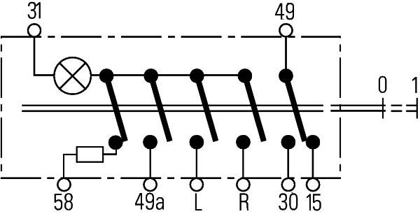 HELLA 6HH 003 631-021 Warnblinkschalter - 12V - Anschlussanzahl: 8