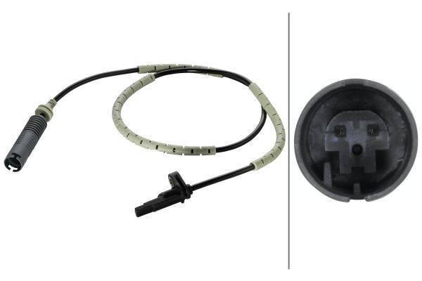HELLA 6PU 009 106-921 Sensor, Raddrehzahl - 12V - Hinterachse beidseitig - Kabel: 889mm