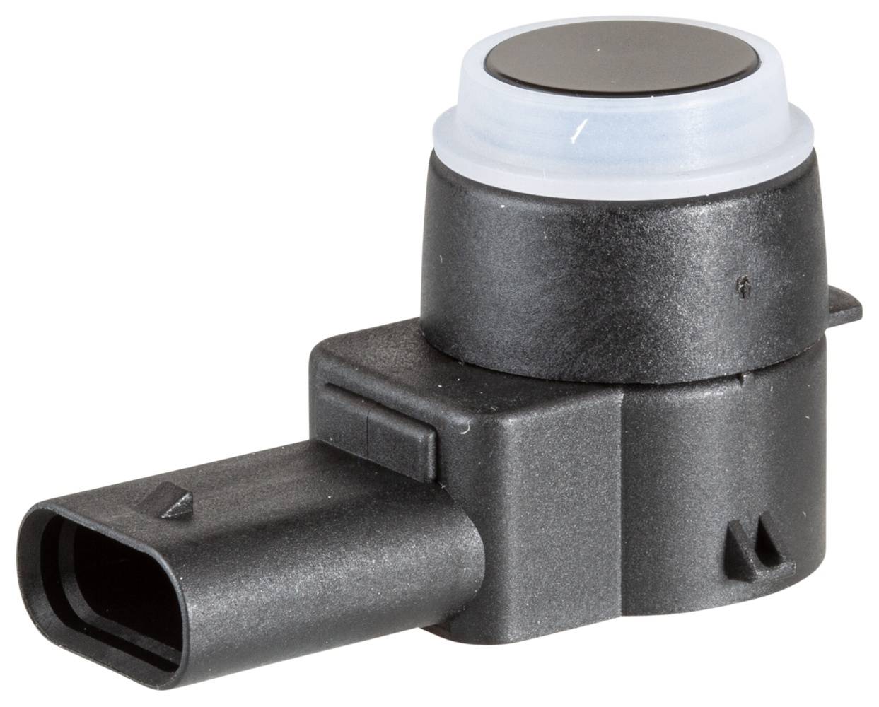 HELLA 6PX 358 141-201 Sensor, Einparkhilfe - gewinkelt - 3-polig - gesteckt - lackierbar - mit Befes