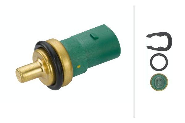 HELLA 6PT 009 107-141 Sensor, Kühlmitteltemperatur - 12V - gesteckt - mit Dichtung - mit Sicherungsr