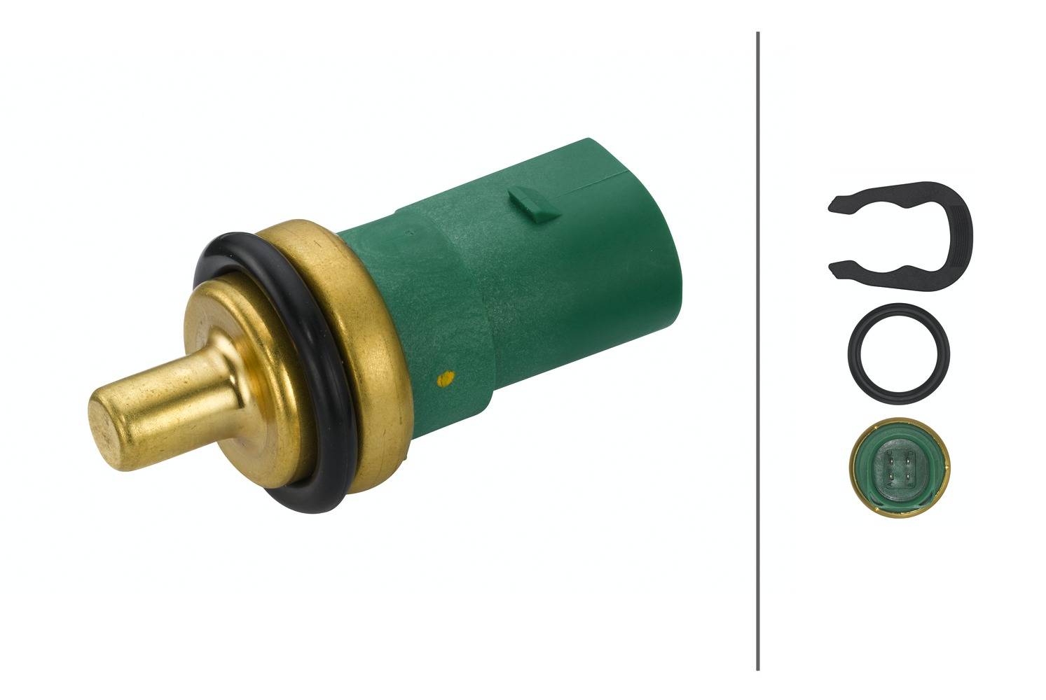 HELLA 6PT 009 107-141 Sensor, Kühlmitteltemperatur - 12V - gesteckt - mit Dichtung - mit Sicherungsr