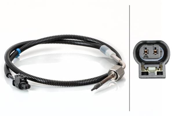HELLA 6PT 014 494-891 Sensor, Abgastemperatur - 2-polig - geschraubt - Kabel: 780mm
