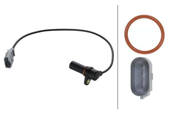 HELLA 6PU 009 167-271 Impulsgeber, Kurbelwelle - 3-polig - Kabel: 535mm