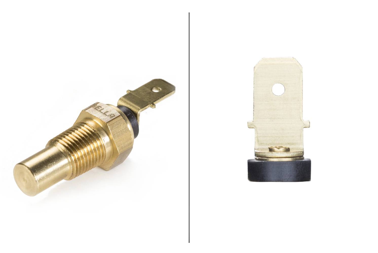 HELLA 6PT 009 107-651 Sensor, Kühlmitteltemperatur - 12V - Flachsteckanschluss/geschraubt