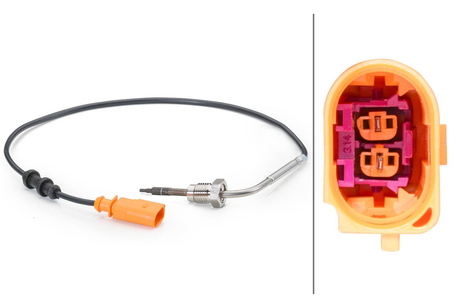 HELLA 6PT 014 494-171 Sensor, Abgastemperatur - 2-polig - geschraubt - Kabel: 470mm