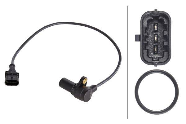 HELLA 6PU 009 146-461 Impulsgeber, Kurbelwelle - 12V - 3-polig - Kabel: 480mm