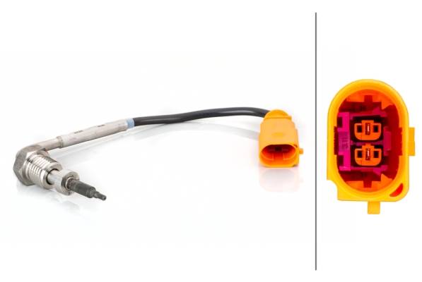 HELLA 6PT 014 494-851 Sensor, Abgastemperatur - 2-polig - geschraubt - Kabel: 130mm