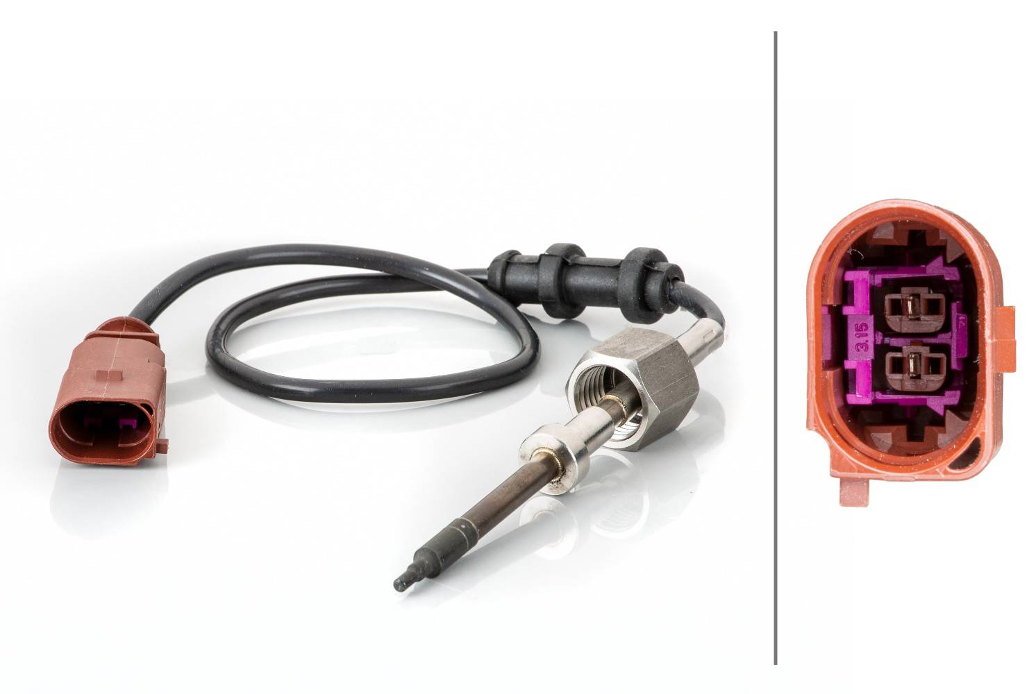 HELLA 6PT 014 494-811 Sensor, Abgastemperatur - 2-polig - geschraubt - Kabel: 360mm