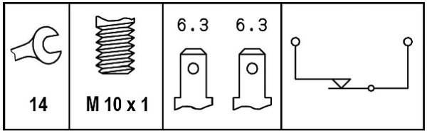 HELLA 6DD 008 622-691 Bremslichtschalter - 12V - Anschlussanzahl: 2 - Öffner - elektrisch