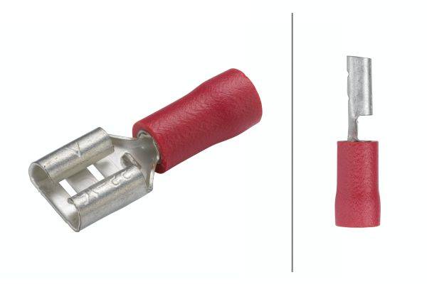 HELLA 8KW 044 036-812 Leitungsverbinder - rot - von: 0.5mm² - bis: 1.0mm² - Flachsteckhülse - 6,3 x