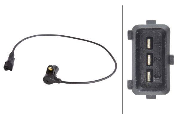 HELLA 6PU 009 110-521 Impulsgeber, Kurbelwelle - 12V - 3-polig - Kabel: 650mm