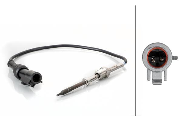 HELLA 6PT 014 494-571 Sensor, Abgastemperatur - 2-polig - geschraubt - Kabel: 330mm