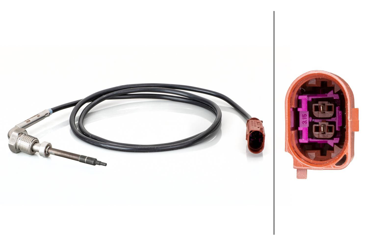 HELLA 6PT 014 494-531 Sensor, Abgastemperatur - 2-polig - geschraubt - Kabel: 1000mm